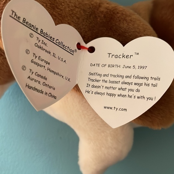 Ty Tracker * Beanie Baby * Date of Birth: June 5, 1997 * Basset Hound - Picture 5 of 13